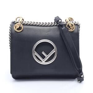 Fendi Kanai F Shoulder Bag Handbag Leather Women's Black 8BT286